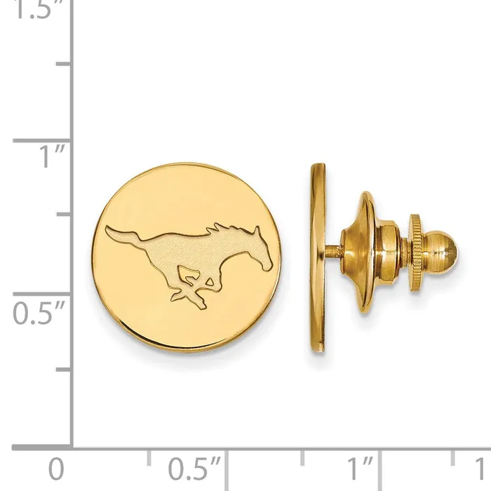 Rings TreasureFineJewelers Sterling Silver Goldplated Southern Methodist University Mustang Lapel Pin