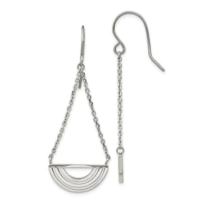 Stainless Steel Polished Dangle Shepherd Hook Earrings TreasureFineJewelers Earrings Stainless Steel Polished Dangle Shepherd Hook Earrings TreasureFineJewelers Earrings