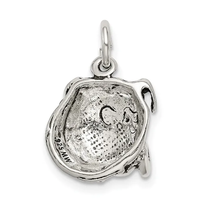Sterling Silver Antiqued Bull Dog Charm TreasureFineJewelers Rings