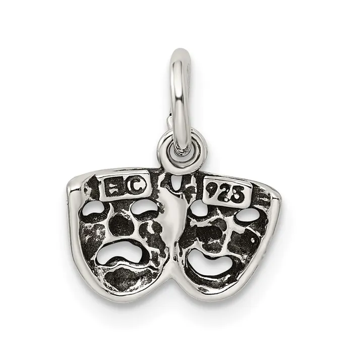 Sterling Silver Antiqued ComedyTragedy Face Charms TreasureFineJewelers Rings
