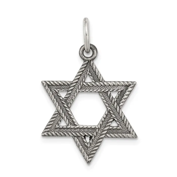 Sterling Silver Antiqued Star of David Pendant TreasureFineJewelers Necklaces