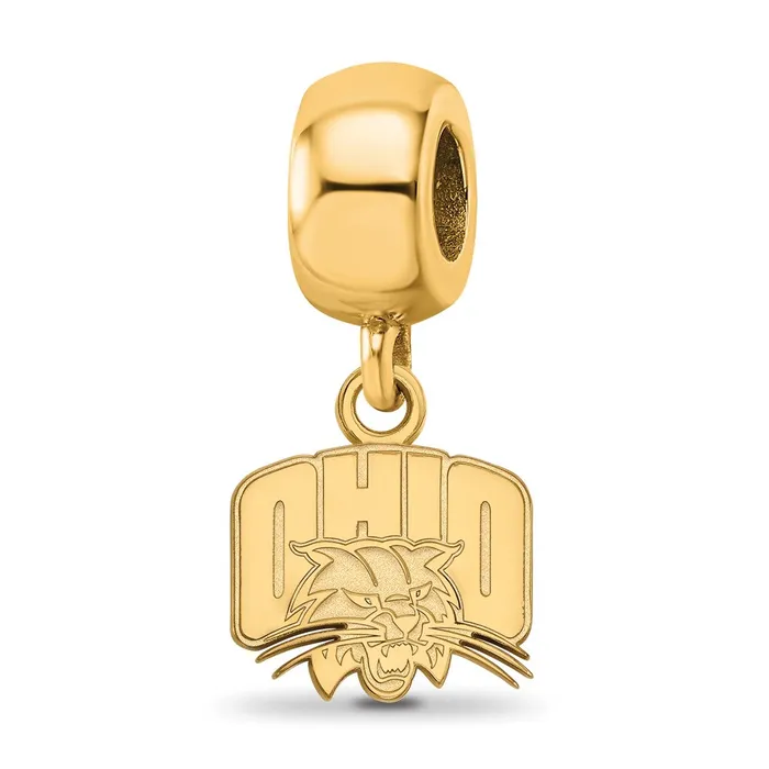 Sterling Silver Goldplated LogoArt Ohio University Extra Small Dangle Bead Charm TreasureFineJewelers Rings Sterling Silver Goldplated LogoArt Ohio University Extra Small Dangle Bead Charm TreasureFineJewelers Rings