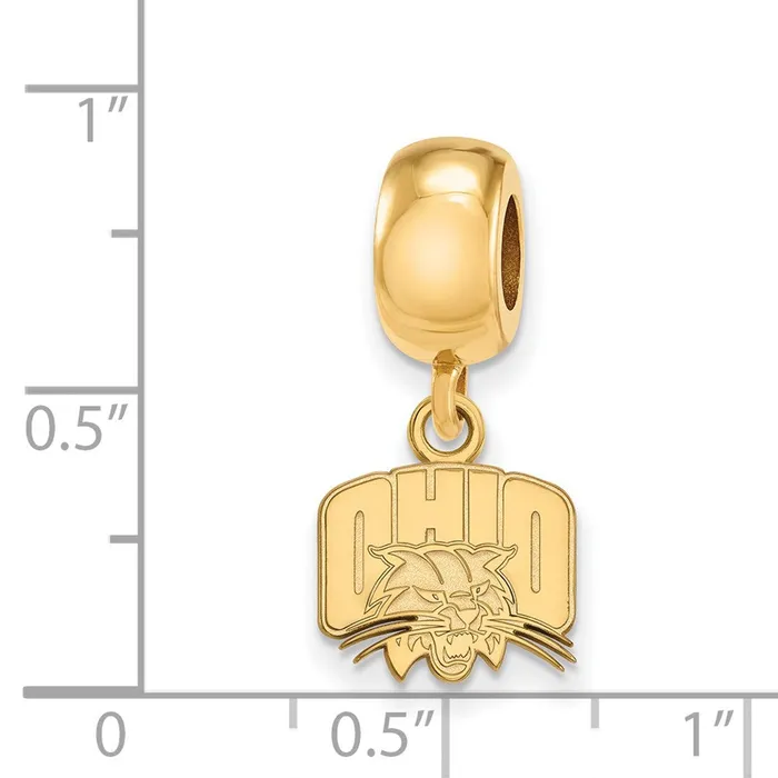 Sterling Silver Goldplated LogoArt Ohio University Extra Small Dangle Bead Charm TreasureFineJewelers Rings