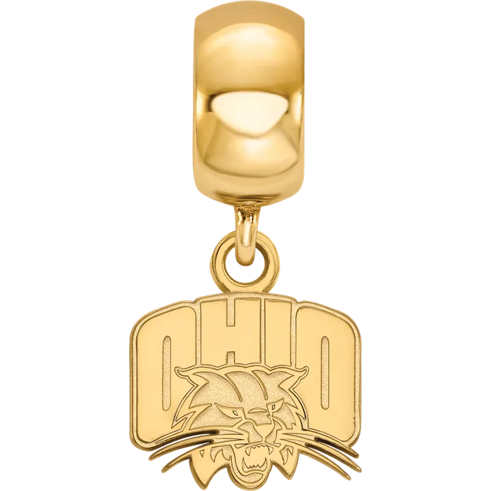 Sterling Silver Goldplated LogoArt Ohio University Extra Small Dangle Bead Charm TreasureFineJewelers Rings