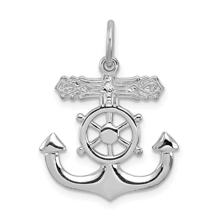Sterling Silver Rhodiumplated Mariner Cross Pendant TreasureFineJewelers Necklaces Sterling Silver Rhodiumplated Mariner Cross Pendant TreasureFineJewelers Necklaces