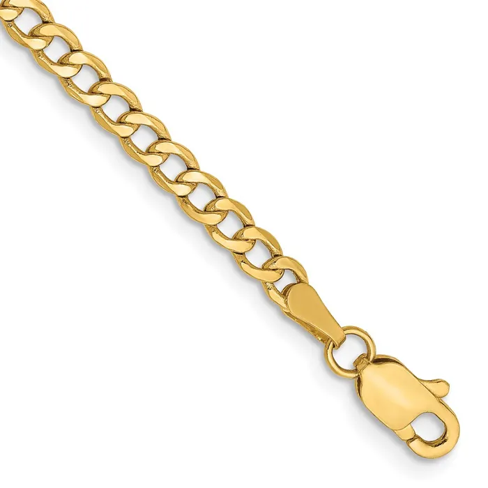 TreasureFineJewelers 14K 7 inch 285mm SemiSolid Curb with Lobster Clasp Bracelet Bracelets TreasureFineJewelers 14K 7 inch 285mm SemiSolid Curb with Lobster Clasp Bracelet Bracelets