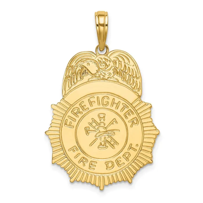 TreasureFineJewelers 14k FIREFIGHTER FIRE DEPT Badge Charm Charm Necklaces TreasureFineJewelers 14k FIREFIGHTER FIRE DEPT Badge Charm Charm Necklaces