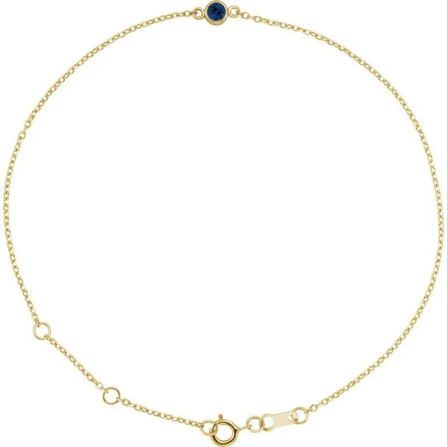 TreasureFineJewelers Bracelets 14K Yellow Gold Natural Blue Sapphire BezelSet Solitaire 6 127 12 Bracelet TreasureFineJewelers Bracelets 14K Yellow Gold Natural Blue Sapphire BezelSet Solitaire 6 127 12 Bracelet