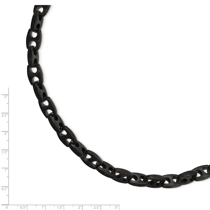 TreasureFineJewelers Bracelets Chisel Stainless Steel Brushed Black IPplated 9 inch Link Bracelet