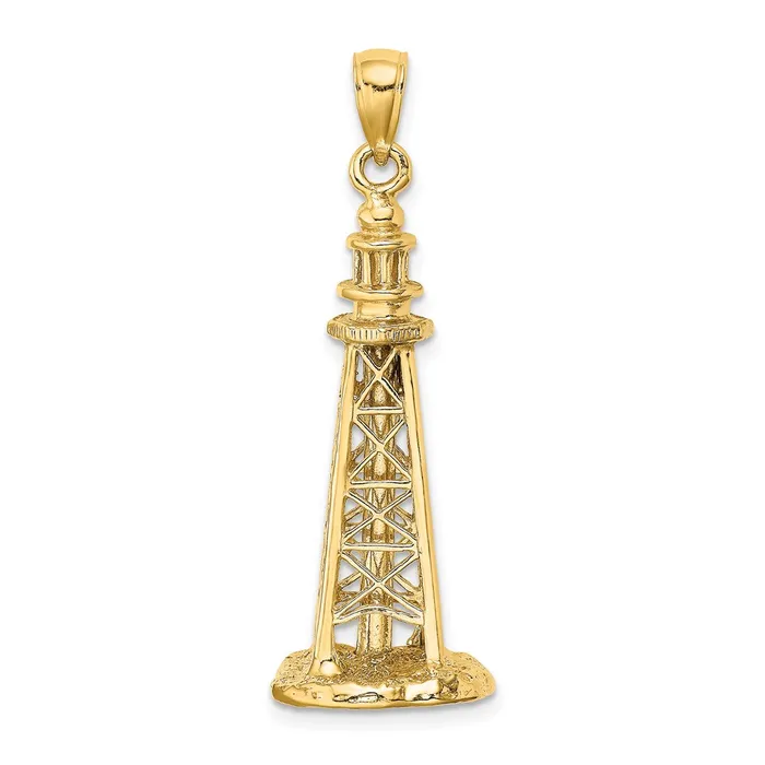 TreasureFineJewelers Charm Necklaces 14K 3D SANIBEL ISLAND Lighthouse Charm