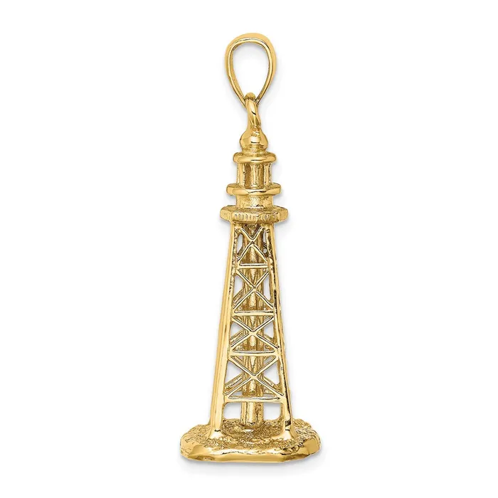 TreasureFineJewelers Charm Necklaces 14K 3D SANIBEL ISLAND Lighthouse Charm
