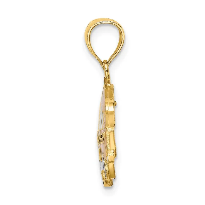 TreasureFineJewelers Charm Necklaces 14K Enamel Taxi Charm