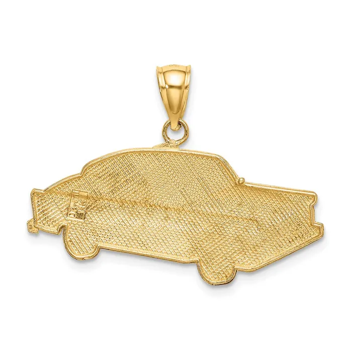 TreasureFineJewelers Charm Necklaces 14K Enamel Taxi Charm
