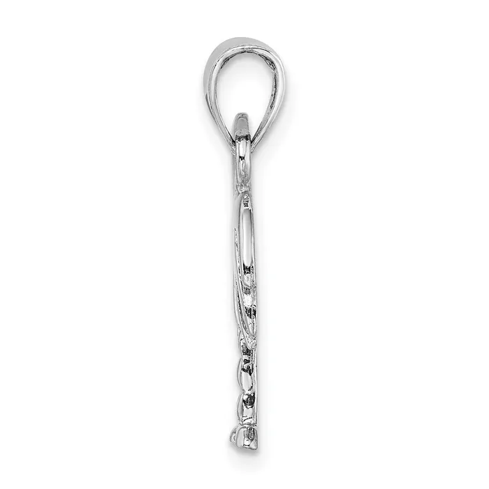 TreasureFineJewelers Charm Necklaces 14K White Gold Polished Charleston Palm Tree Charm