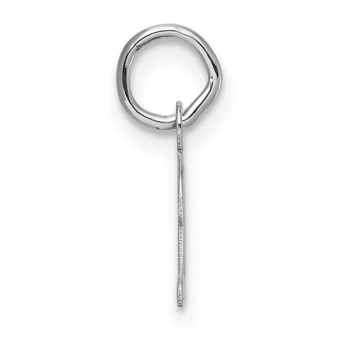 TreasureFineJewelers Charm Necklaces 14k White Gold Small Script Letter D Initial Charm