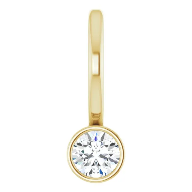 TreasureFineJewelers Charm Necklaces 14K Yellow Gold 110 CT Natural Diamond CharmPendant TreasureFineJewelers Charm Necklaces 14K Yellow Gold 110 CT Natural Diamond CharmPendant
