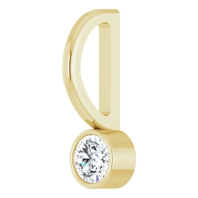 TreasureFineJewelers Charm Necklaces 14K Yellow Gold 110 CT Natural Diamond CharmPendant