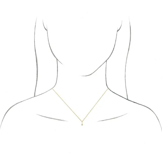 TreasureFineJewelers Charm Necklaces 14K Yellow Gold 110 CT Natural Diamond CharmPendant