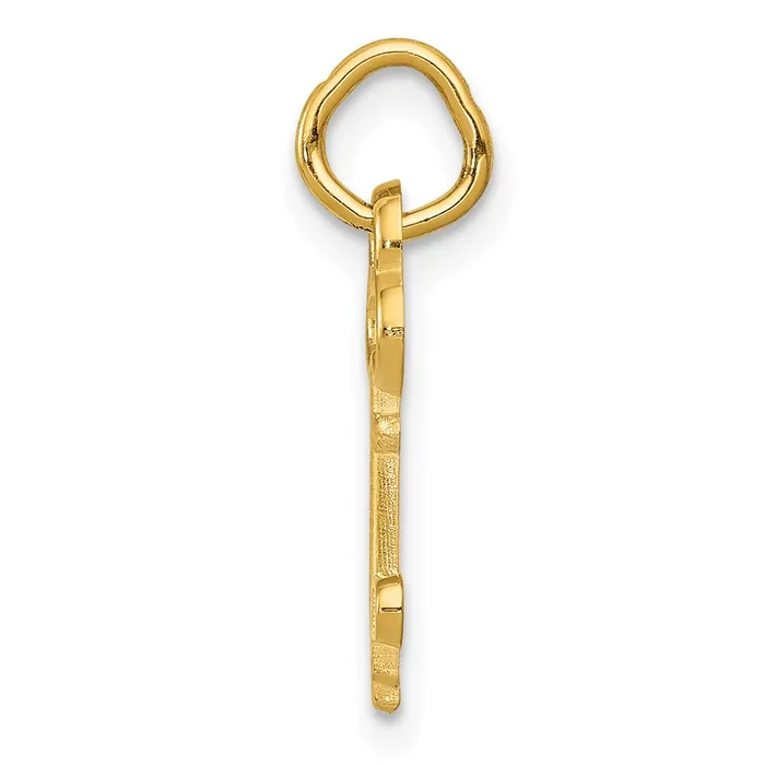 TreasureFineJewelers Charm Necklaces 14k Yellow Gold Key Letter P Initial Charm