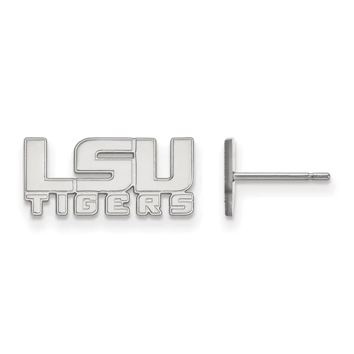 TreasureFineJewelers Earrings 10K White Gold Louisiana State University Xs Post Earrings TreasureFineJewelers Earrings 10K White Gold Louisiana State University Xs Post Earrings
