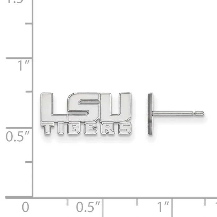 TreasureFineJewelers Earrings 10K White Gold Louisiana State University Xs Post Earrings