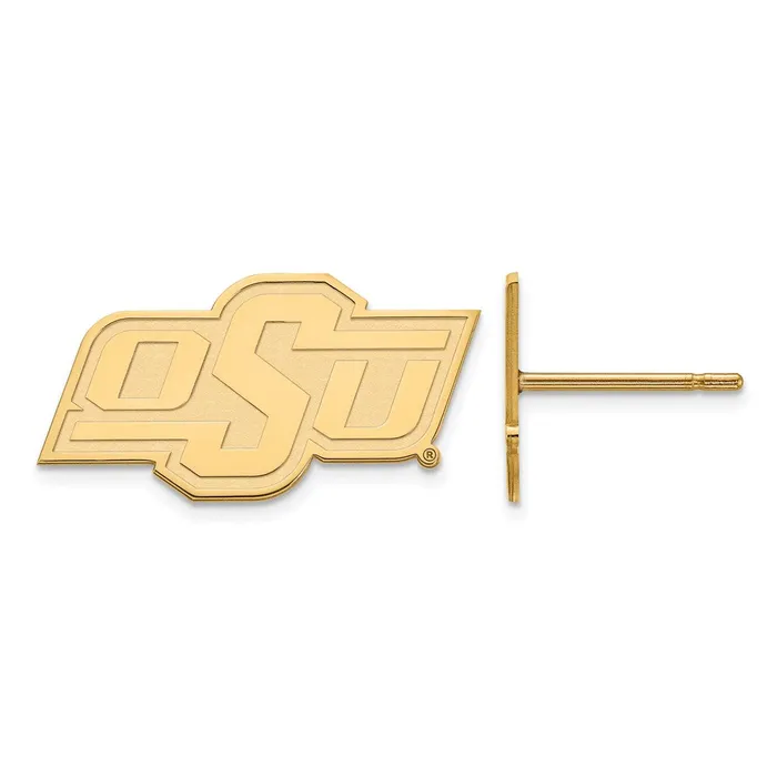 TreasureFineJewelers Earrings 14k Gold Oklahoma State University OSU Extra Small Post Earrings