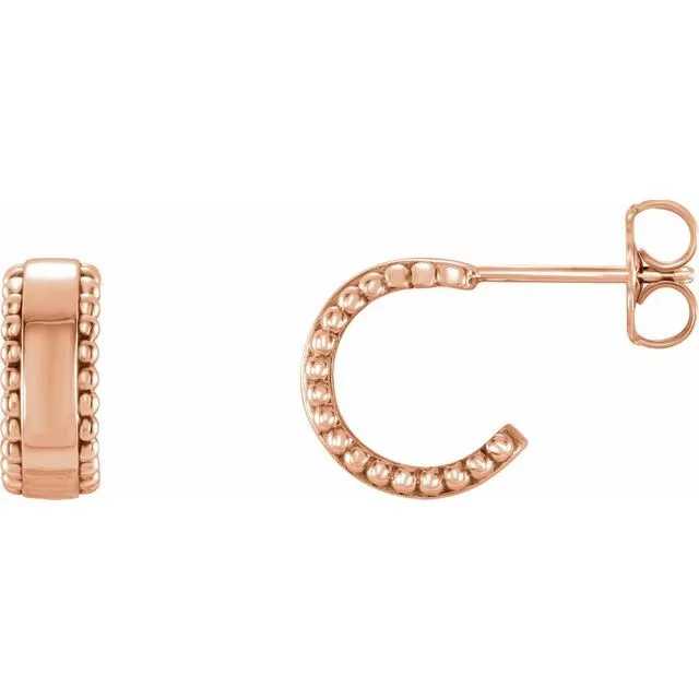 TreasureFineJewelers Earrings 14K Rose Beaded Earrings