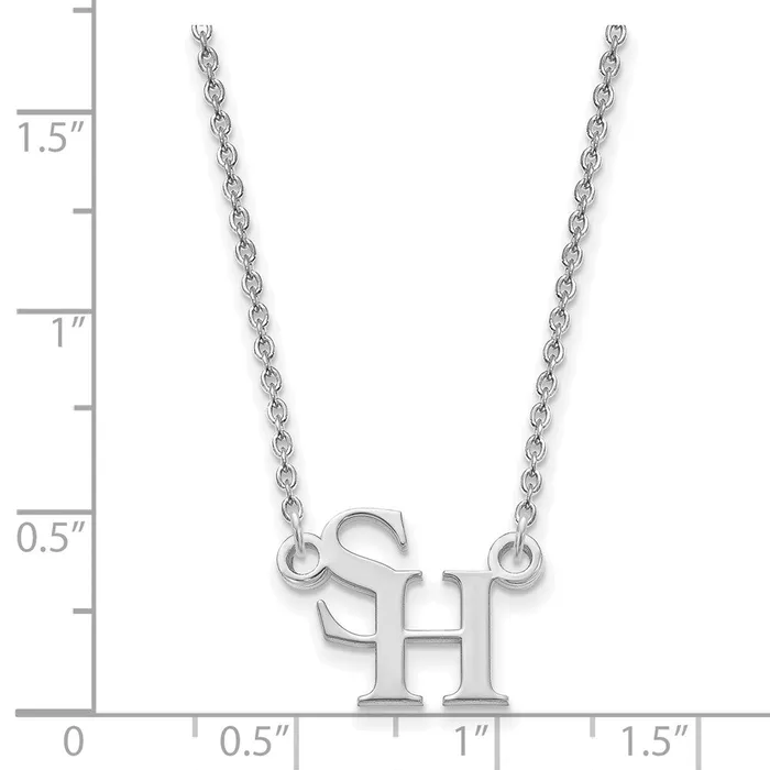 TreasureFineJewelers Necklaces 10K White Gold Sam Houston State University Small Pendant wilth Necklace