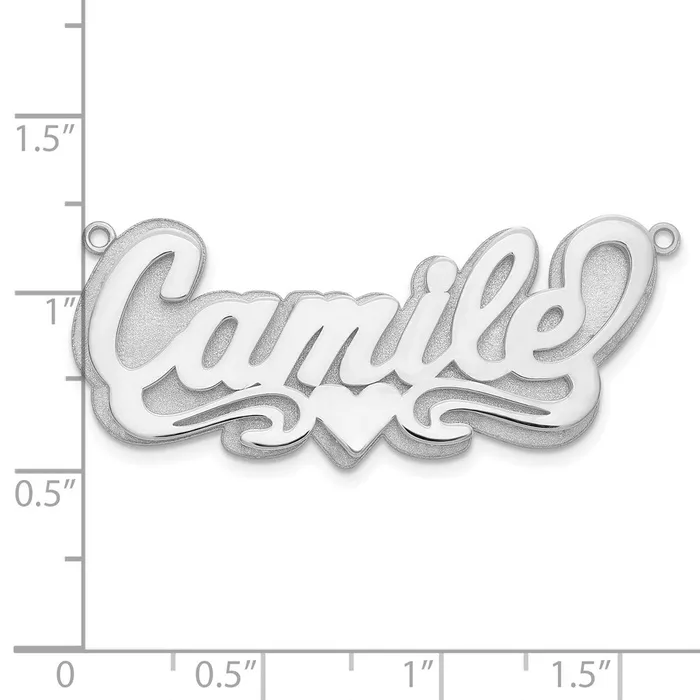 TreasureFineJewelers Necklaces 10KW 3D Polished Heart Name Plate