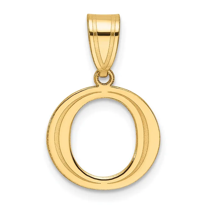 TreasureFineJewelers Necklaces 14k Yellow Gold Polished Etched Letter O Initial Pendant TreasureFineJewelers Necklaces 14k Yellow Gold Polished Etched Letter O Initial Pendant