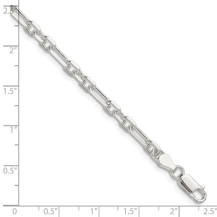 TreasureFineJewelers Necklaces Sterling Silver DC 45mm 3 Short Plus 1 Long Cable Link Chain