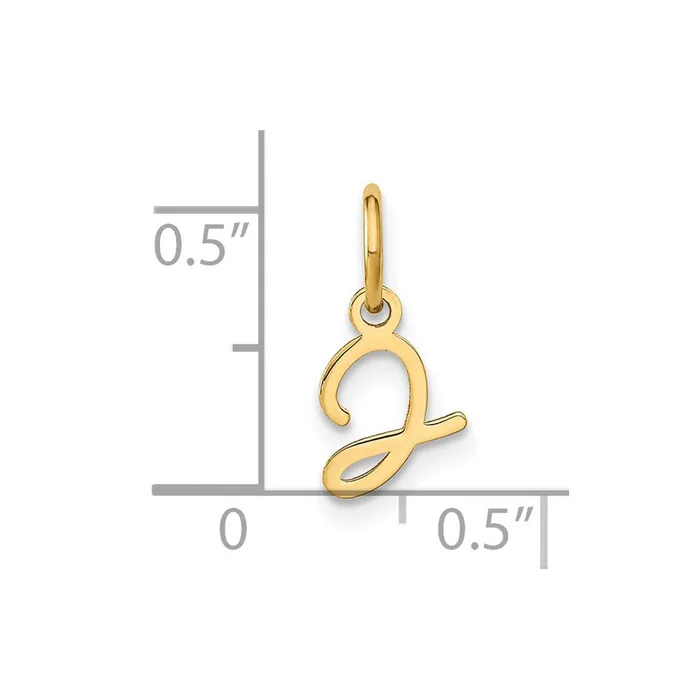 TreasureFineJewelers Necklaces Sterling Silver Goldplated Upper case Letter J Initial Charm