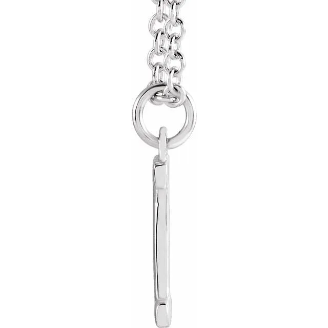 TreasureFineJewelers Necklaces Sterling Silver Initial I Dangle 16 Necklace