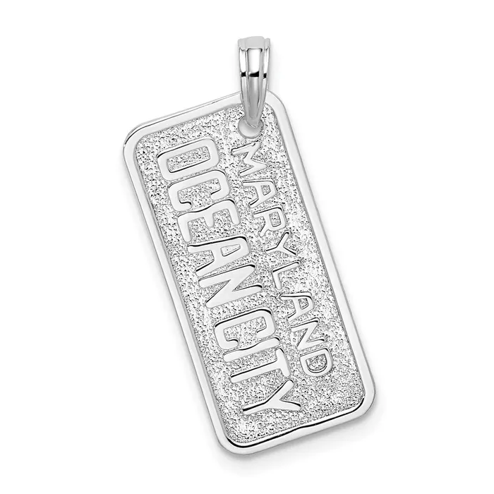 TreasureFineJewelers Necklaces Sterling Silver PolishTexture Ocean City MD License Plate Pendant TreasureFineJewelers Necklaces Sterling Silver PolishTexture Ocean City MD License Plate Pendant