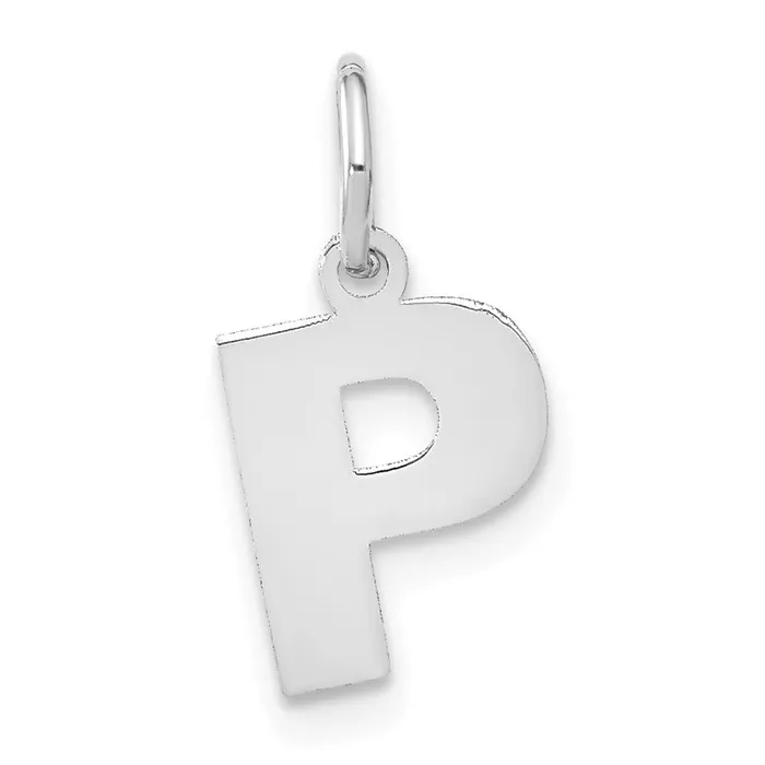 TreasureFineJewelers Necklaces Sterling Silver Rhodiumplated Letter P Initial Pendant TreasureFineJewelers Necklaces Sterling Silver Rhodiumplated Letter P Initial Pendant