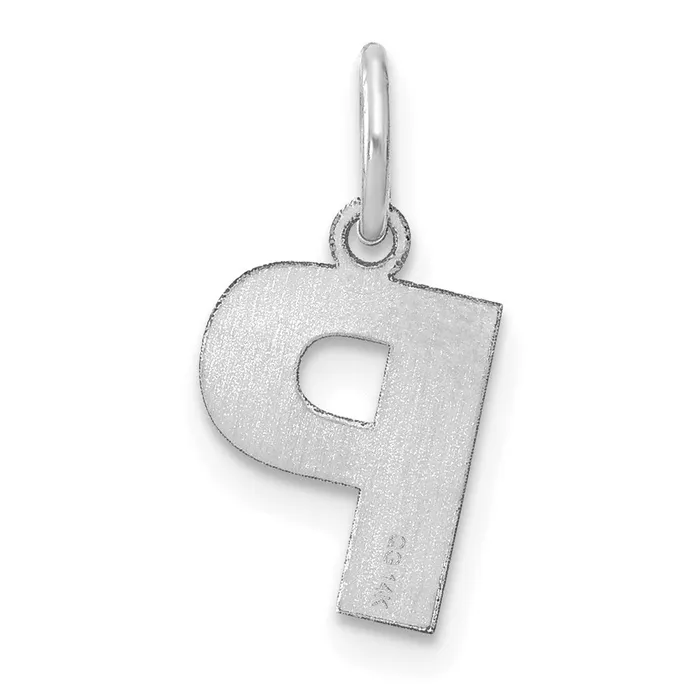 TreasureFineJewelers Necklaces Sterling Silver Rhodiumplated Letter P Initial Pendant