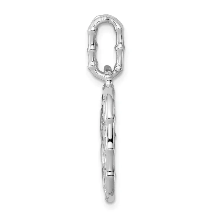 TreasureFineJewelers Necklaces Sterling Silver Rhodiumplated Multi Gemstone Pendant