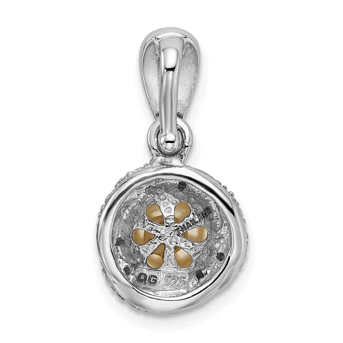 TreasureFineJewelers Necklaces Sterling Silver Rhodiumplated wDiamond FWC Pearl Pendant