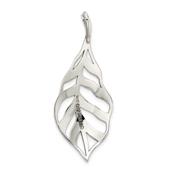 TreasureFineJewelers Rings Sterling Silver Antiqued Marcasite Leaf Slide