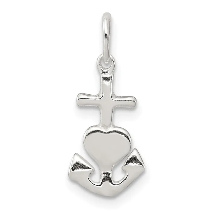 TreasureFineJewelers Rings Sterling Silver Hope Faith and Charity Charm