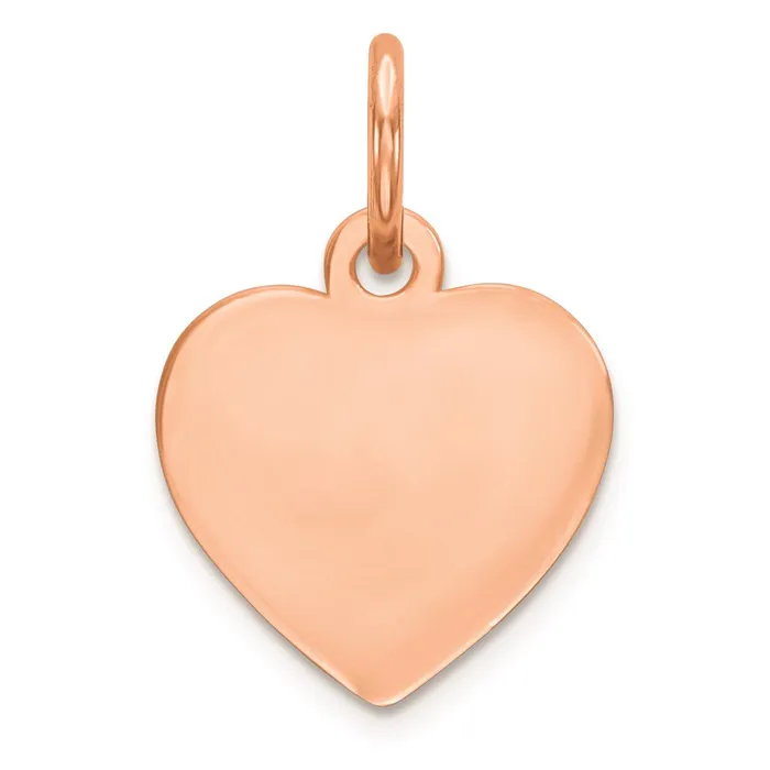 TreasureFineJewelers Rings Sterling Silver RG Plated Engraveable Heart Polished Disc Charm TreasureFineJewelers Rings Sterling Silver RG Plated Engraveable Heart Polished Disc Charm