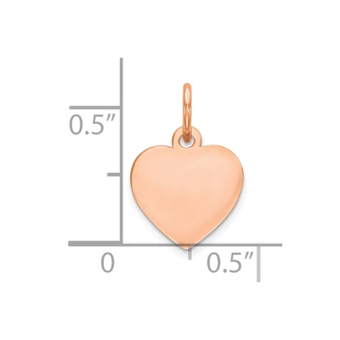 TreasureFineJewelers Rings Sterling Silver RG Plated Engraveable Heart Polished Disc Charm