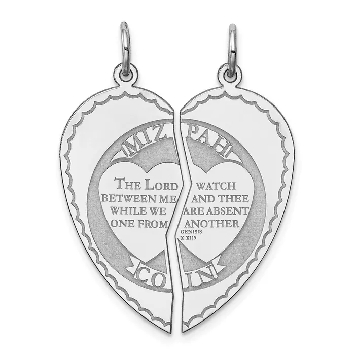 TreasureFineJewelers Rings Sterling Silver Rhodiumplated Breakapart Mizpah Charm TreasureFineJewelers Rings Sterling Silver Rhodiumplated Breakapart Mizpah Charm