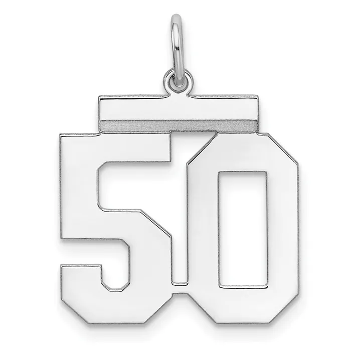 TreasureFineJewelers Rings SterlingSilver Rhodiumplated Polished Number 50 Charm TreasureFineJewelers Rings SterlingSilver Rhodiumplated Polished Number 50 Charm