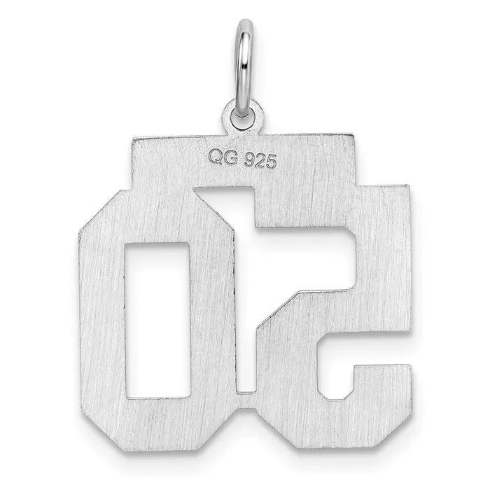 TreasureFineJewelers Rings SterlingSilver Rhodiumplated Polished Number 50 Charm