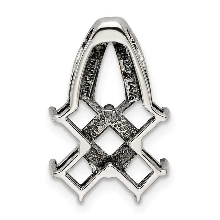 TreasureFineJewelers Sterling Silver 14k Fivestone and Diamond Mothers Pendant SemiMount Necklaces