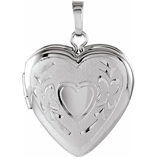 TreasureFineJewelers Sterling Silver 2225x16 mm Engravable Heart Locket Rings TreasureFineJewelers Sterling Silver 2225x16 mm Engravable Heart Locket Rings