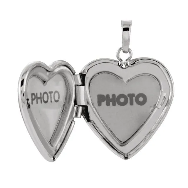 TreasureFineJewelers Sterling Silver 2225x16 mm Engravable Heart Locket Rings