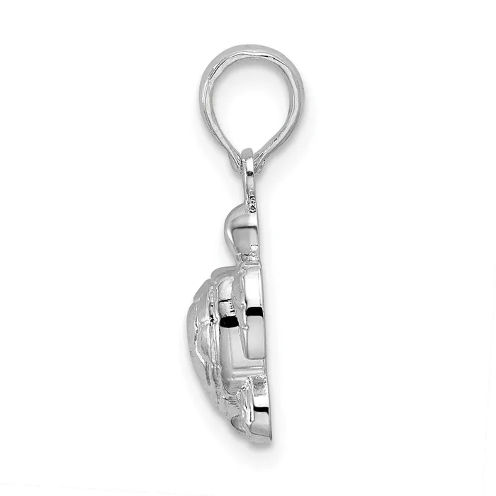 TreasureFineJewelers Sterling Silver Polished Mini Sea Turtle Pendant Necklaces