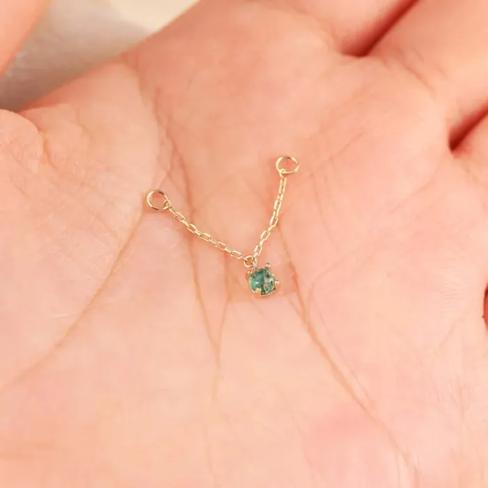 Trendolla Jewelry Earrings 925 Silver Natural Claw Moss Agate Flat Back Earrings